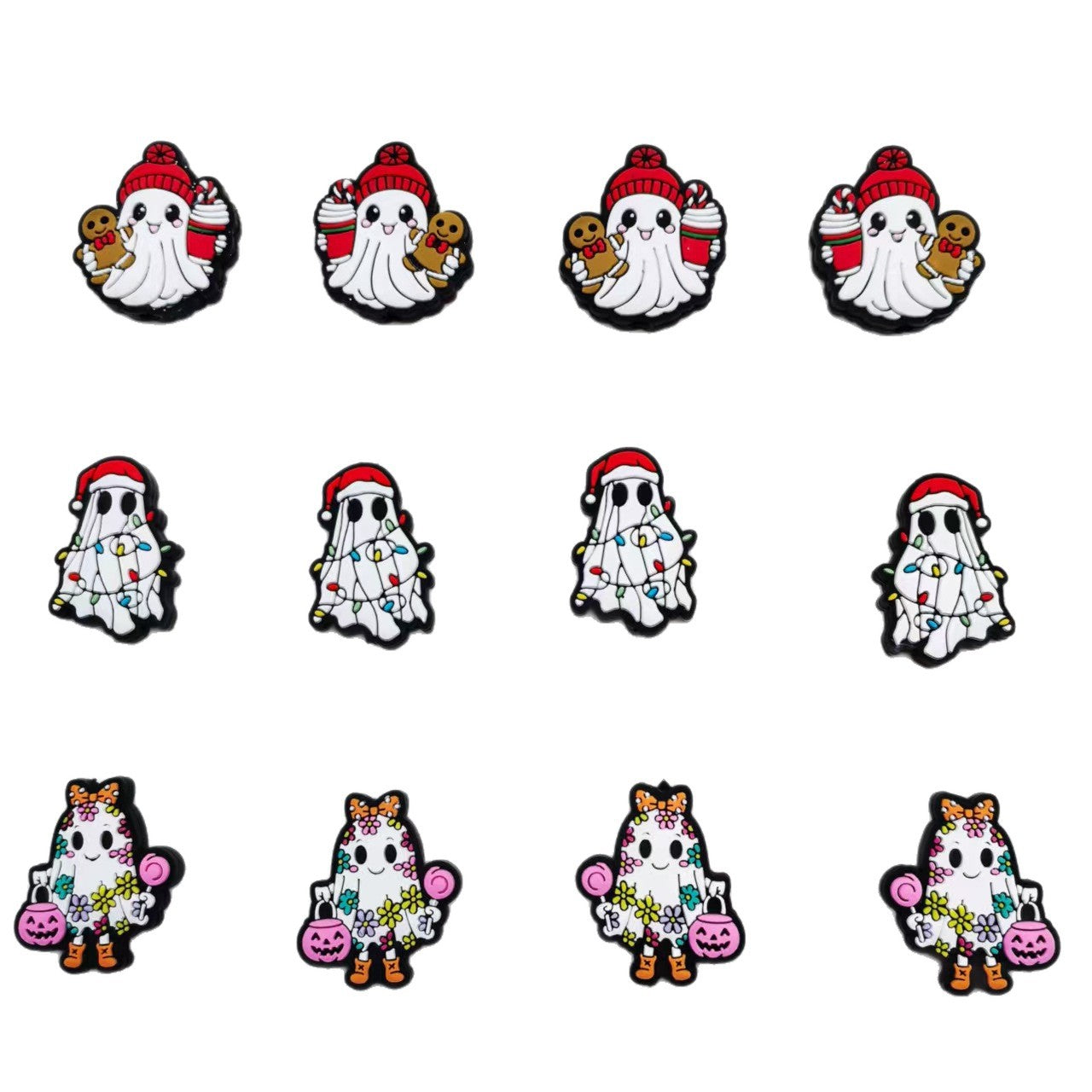 Wholesale 10pcs/pack 2D Christmas  Cartoon Focus Beads  DIY Silicone Beads